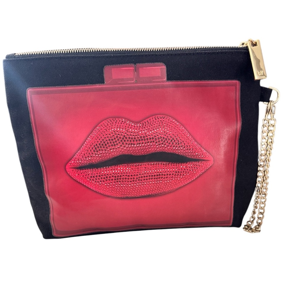 Thursday/Friday Black and Red Lip Clutch